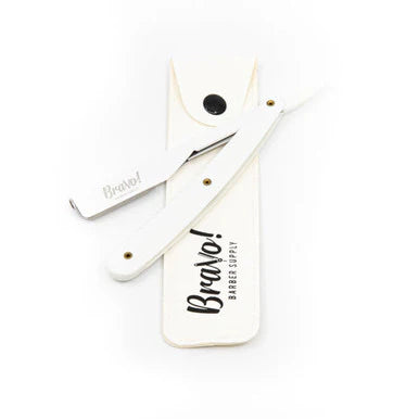 White Exposed Cut Throat Razor